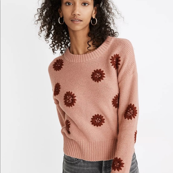 Madewell Sweaters - Madewell flower embroidered pullover sweater